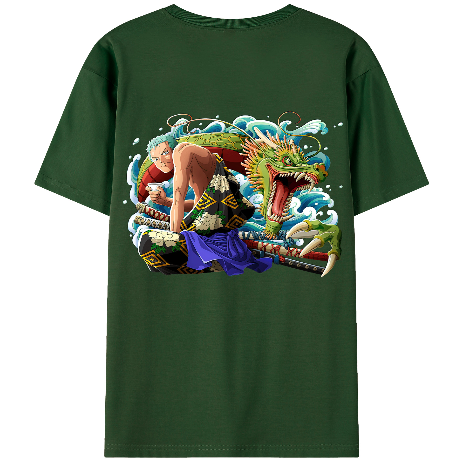 ワンピース ロロノア・ゾロ ONE PIECE Roronoa Zoro 綿100％半袖Tシャツ（背面プリント）